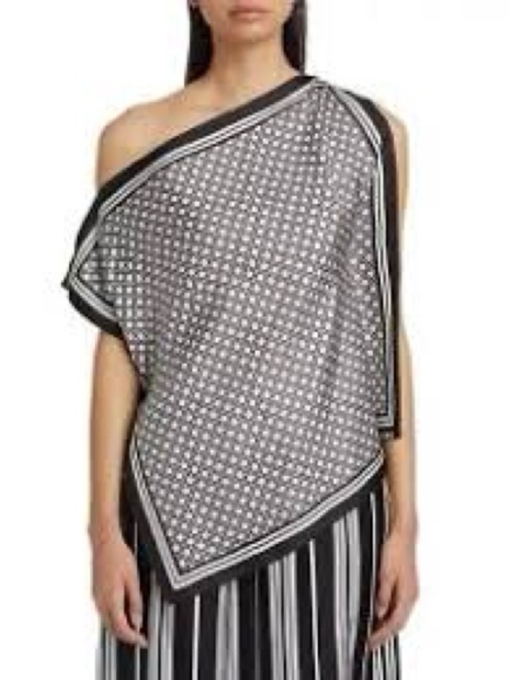 L'AGENCE Oskar Black and White Printed Silk Camisole